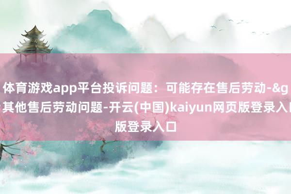 体育游戏app平台投诉问题：可能存在售后劳动->其他售后劳动问题-开云(中国)kaiyun网页版登录入口