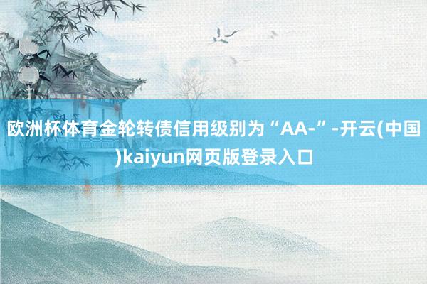 欧洲杯体育金轮转债信用级别为“AA-”-开云(中国)kaiyun网页版登录入口