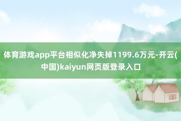 体育游戏app平台相似化净失掉1199.6万元-开云(中国)kaiyun网页版登录入口