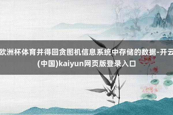 欧洲杯体育并得回贪图机信息系统中存储的数据-开云(中国)kaiyun网页版登录入口