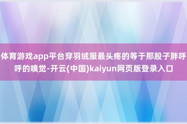 体育游戏app平台穿羽绒服最头疼的等于那股子胖呼呼的嗅觉-开云(中国)kaiyun网页版登录入口