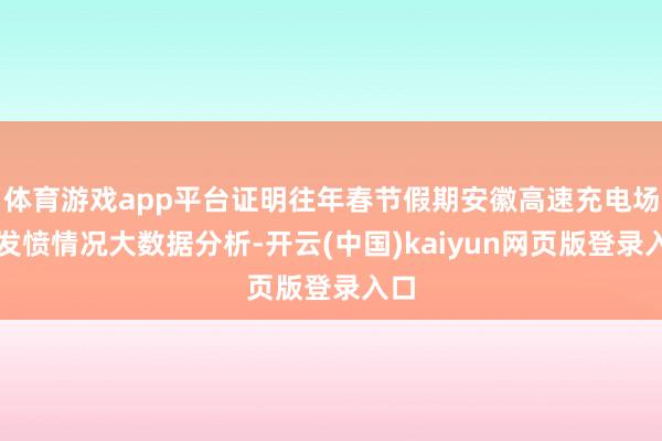 体育游戏app平台证明往年春节假期安徽高速充电场站发愤情况大数据分析-开云(中国)kaiyun网页版登录入口